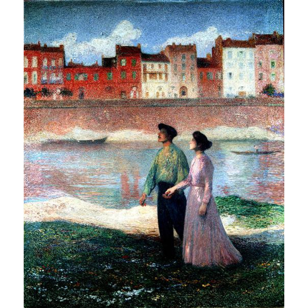 1000x1000 Henri Martin The Lovers - The Lovers Painting
