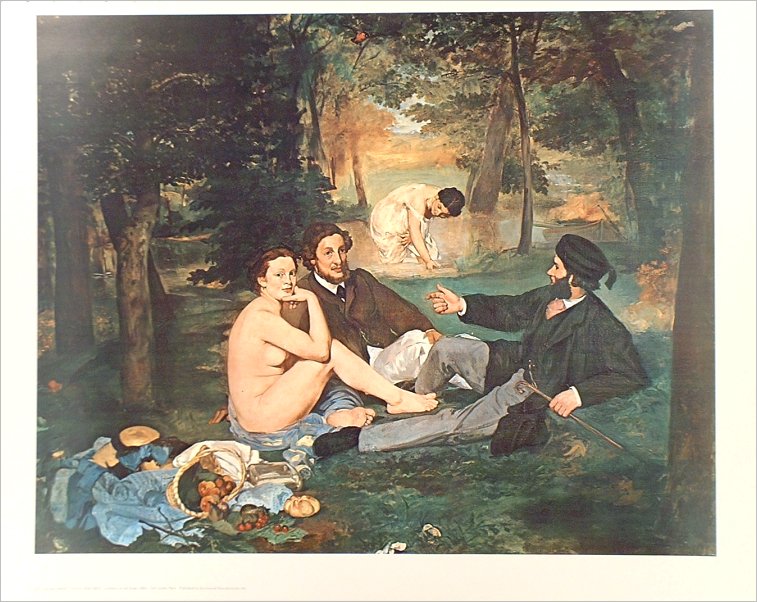 757x602 Manet. Luncheon On The Grass. 1863. Analysis Marina's Gallery - The Luncheon On The Grass Painting
