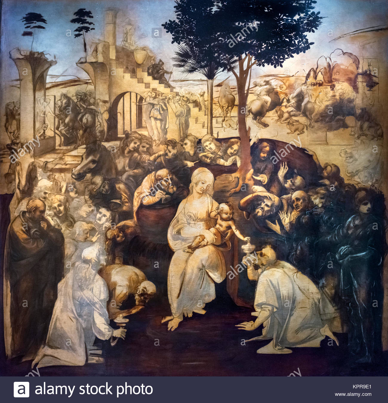 1300x1351 The Unfinished Painting Adoration Of The Magi By Leonardo Da Vinci - The Magi Painting