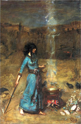 328x500 John William Waterhouse The Magic Circle Poster Posterlounge - The Magic Circle Painting