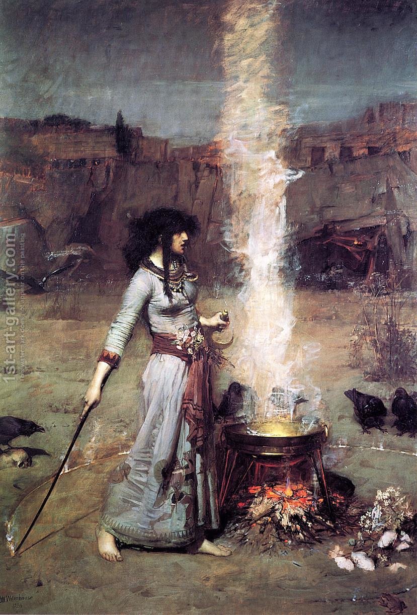 829x1222 The Magic Circle 1886 Waterhouse Reproduction 1st Art Gallery - The Magic Circle Painting