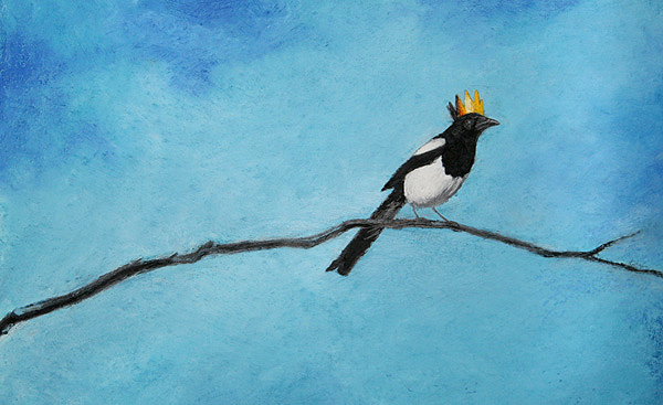 600x367 Magpie Wrestling David W Slack - The Magpie Painting