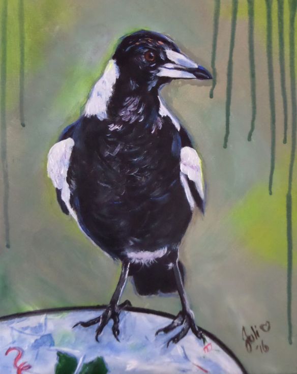 584x735 Smiley The Magpie Magpie, Smiley And Original Paintings - The Magpie Painting