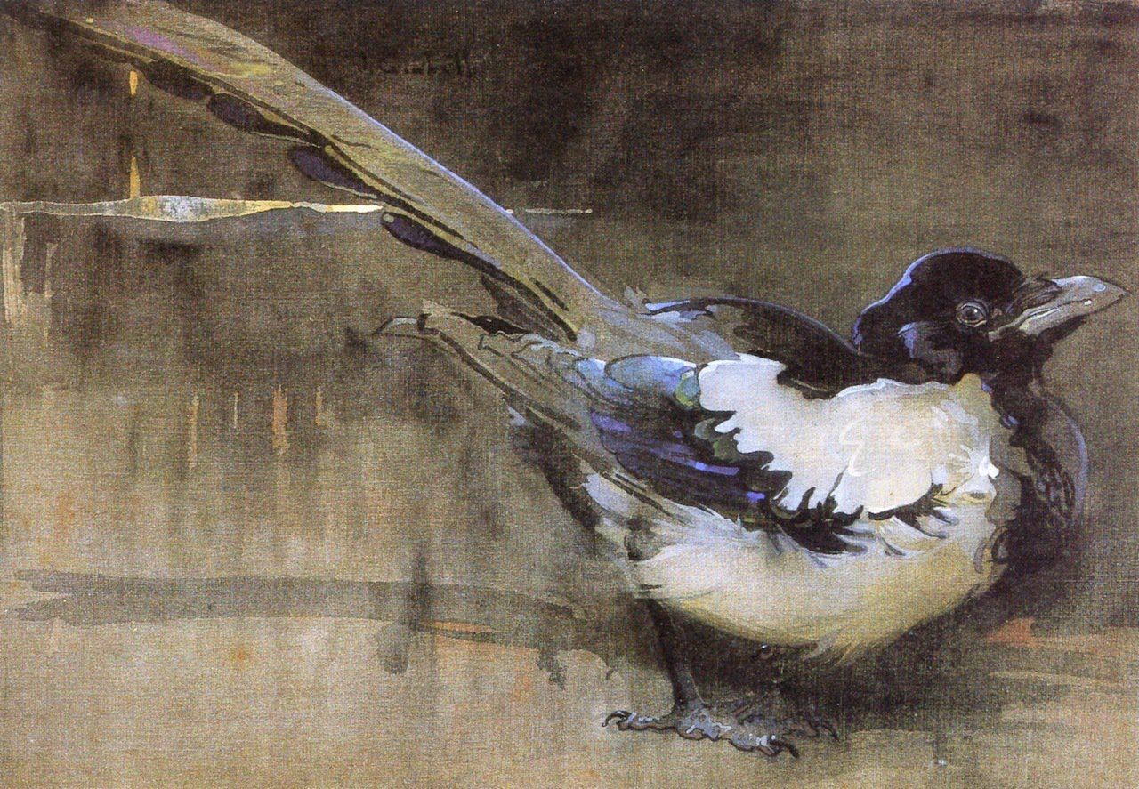 1280x887 The Magpie Painting Joseph Crawhall Oil Painting Reproduction - The Magpie Painting