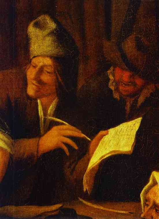 551x759 Oil Paintingsigning Of A Marriage Contract. Detail. C. 1650 - The Marriage Contract Painting