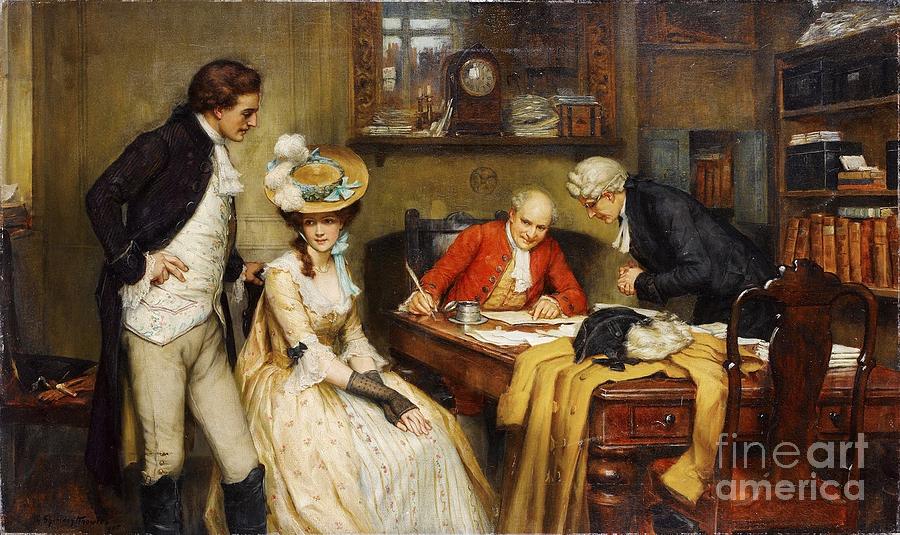 900x535 Signing The Marriage Contract Painting By Motionage Designs - The Marriage Contract Painting