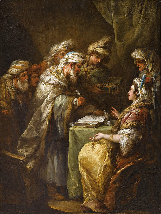 679x900 The Marriage Contract Painting By Charles Andre Van Loo - The Marriage Contract Painting