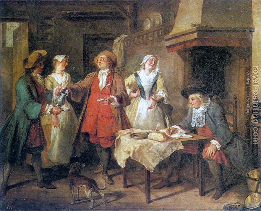 900x726 The Marriage Contract By Nicolas Lancret Oil Painting Reproduction - The Marriage Contract Painting