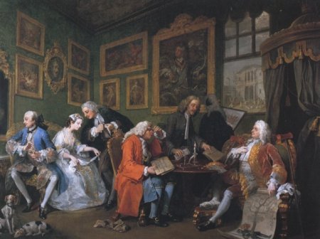450x336 Hogarth - The Marriage Contract Painting