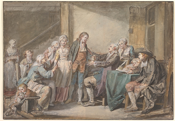 600x416 Jean Baptiste Greuze The Marriage Contract The Met - The Marriage Contract Painting