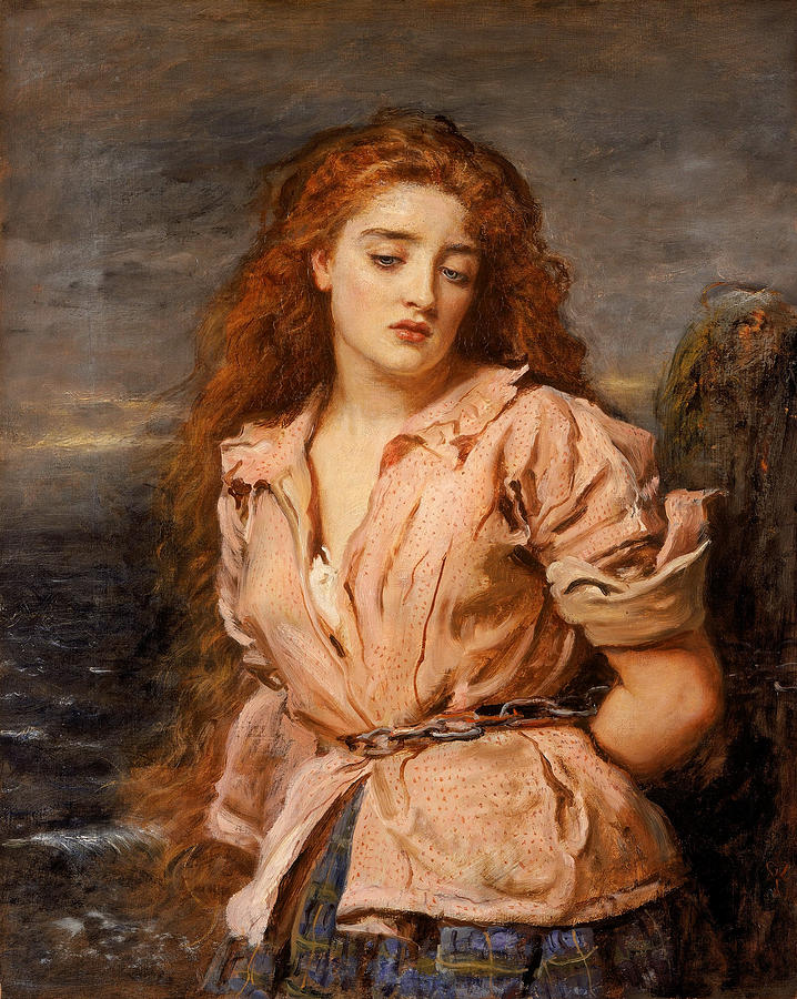 718x900 The Martyr Of The Solway Painting By John Everett Millais - The Martyr Painting