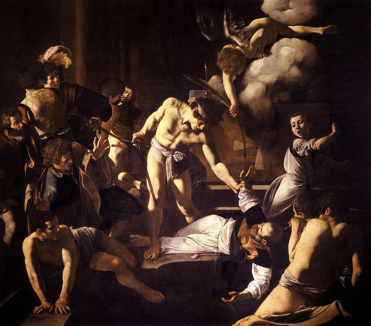 1200x1054 The Martyrdom Of Saint Matthew (Caravaggio) - The Martyr Painting