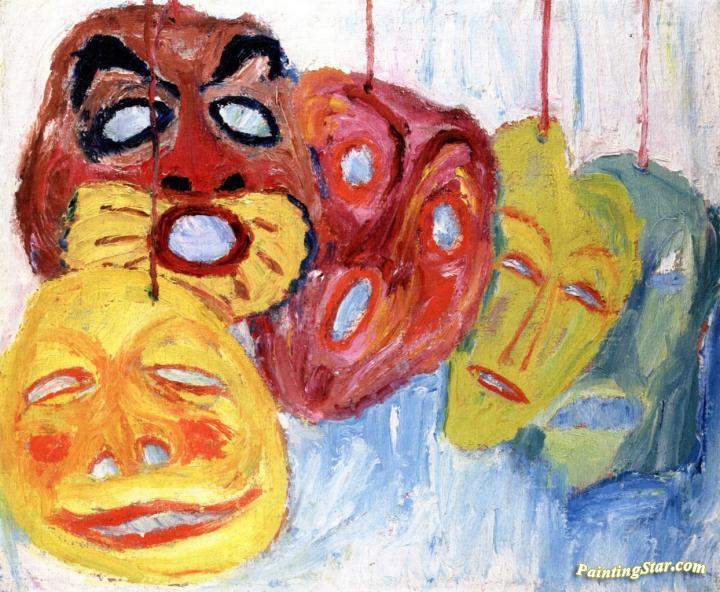 720x592 Mask Still Life I Artwork By Emil Nolde Oil Painting Amp Art Prints - The Mask Painting