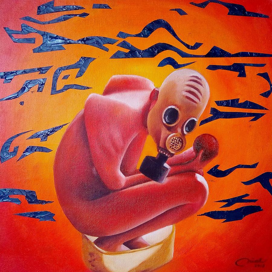 900x900 Gas Mask Painting By Niel John Balingbing - The Mask Painting