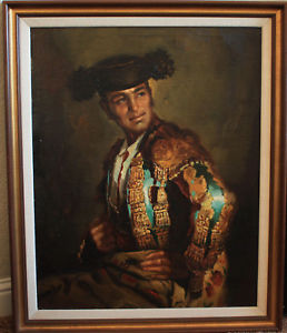258x300 Framed European Original Oil Painting The Matador Looks Just - The Matador Painting