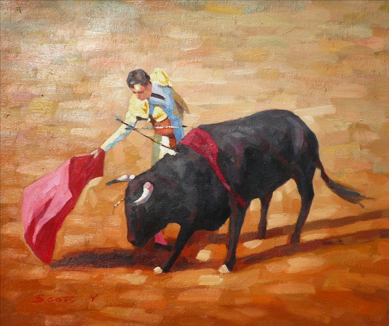 800x671 Matador And Bull Painting Matador Paintings Matadors - The Matador Painting