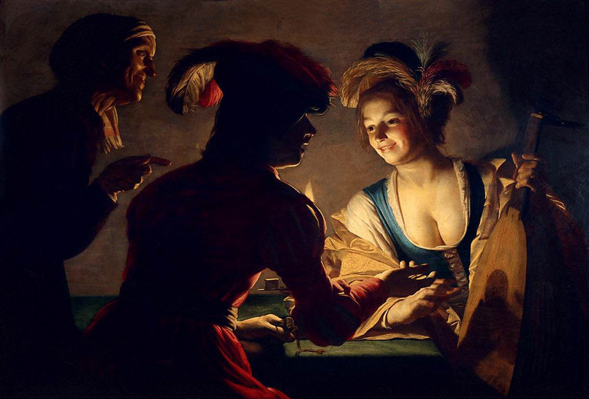 1881x1275 The Matchmaker By Gerard Van Honthorst - The Matchmaker Painting