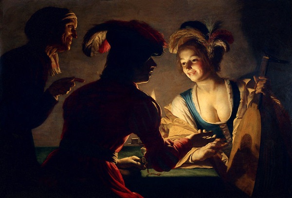 600x406 One Year One Painting A Day Gerard Van Honthorst And The Matchmaker - The Matchmaker Painting
