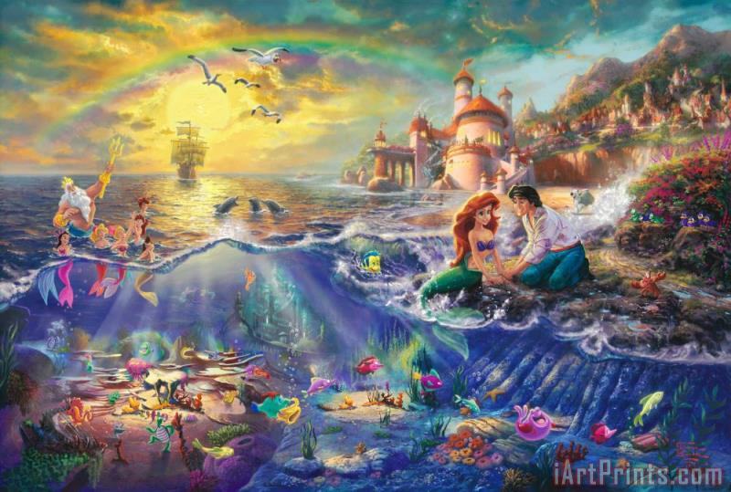 800x539 Thomas Kinkade The Little Mermaid Painting - The Mermaid Painting