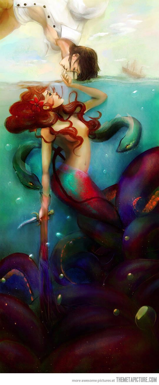540x1309 Beautiful Watercolor Mermaid Painting - The Mermaid Painting