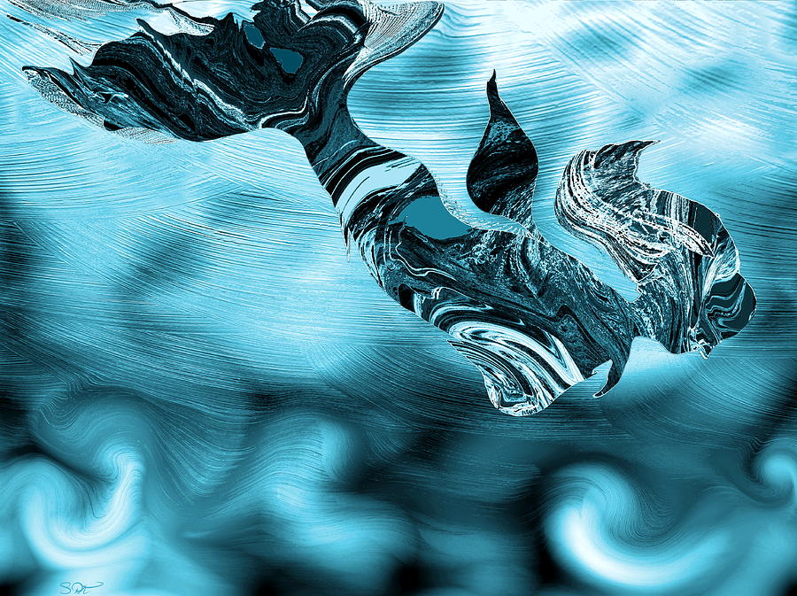 900x673 Legend Of The Mermaid Painting By Abstract Angel Artist Stephen K - The Mermaid Painting