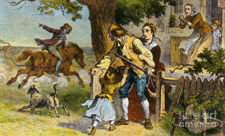 900x545 The Midnight Ride Of Paul Revere 1775 Photograph Photo Researchers - The Midnight Ride Of Paul Revere Painting