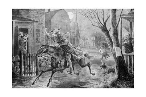 473x315 The Midnight Ride Of Paul Revere Illustration Giclee Print - The Midnight Ride Of Paul Revere Painting