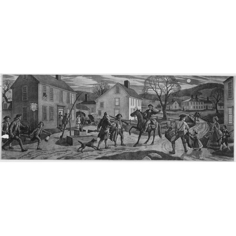 900x900 Painting Depicting The Midnight Ride Of Paul Revere Docsteach - The Midnight Ride Of Paul Revere Painting