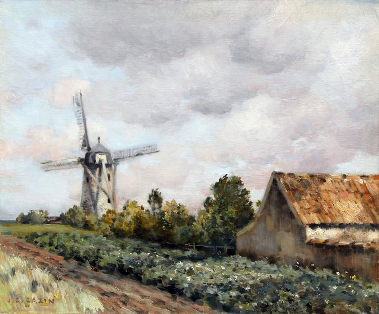 768x636 Jean Charles Cazin - The Mill Painting