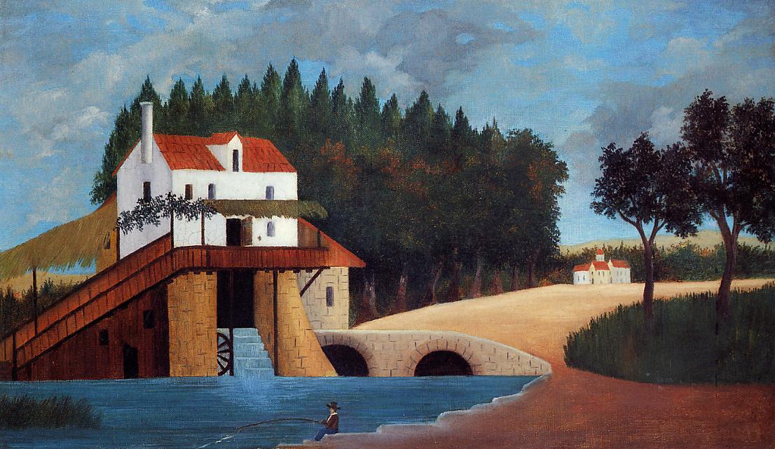 1106x641 The Mill 1879 Painting Henri Rousseau Oil Paintings - The Mill Painting