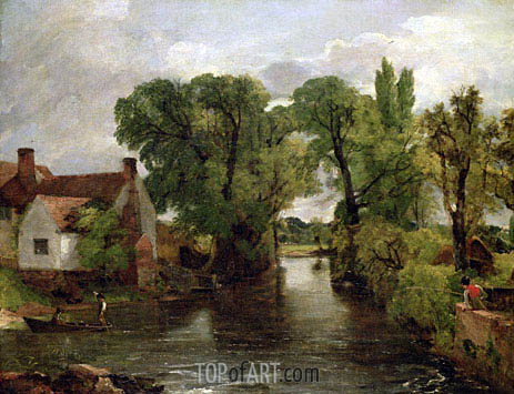 463x355 The Mill Stream Constable Painting Reproduction 5067 Topofart - The Mill Painting
