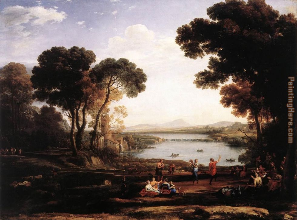 980x724 Claude Lorrain Landscape With Dancing Figures The Mill Painting - The Mill Painting