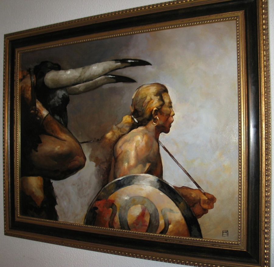 900x875 Theseus (Aka The Minotaur), In Rob Pistella's Jones, Jeffrey Comic - The Minotaur Painting