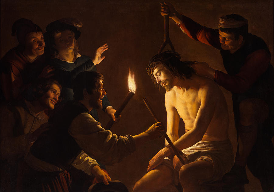 900x631 The Mocking Of Christ Painting By Gerrit Van Honthorst - The Mocking Of Christ Painting