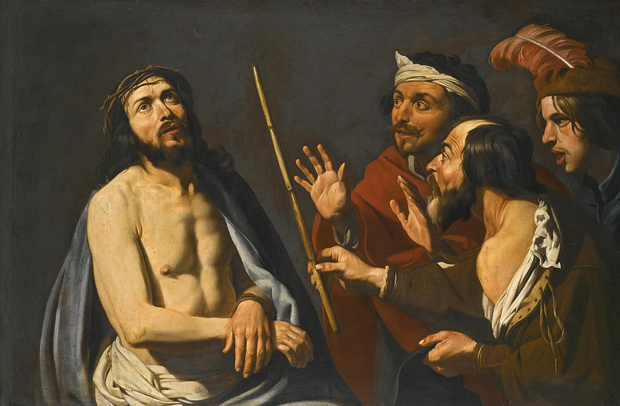 900x589 The Mocking Of Christ Painting By Matthias Stom - The Mocking Of Christ Painting