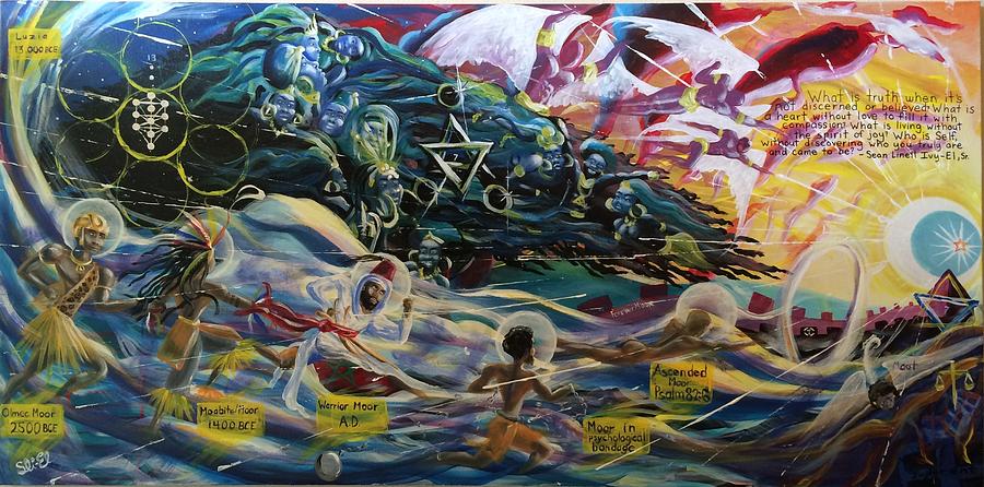 900x446 The Moors Of Mu And Ancient America Painting By Sean Ivy Aka Afro - The Moor Painting