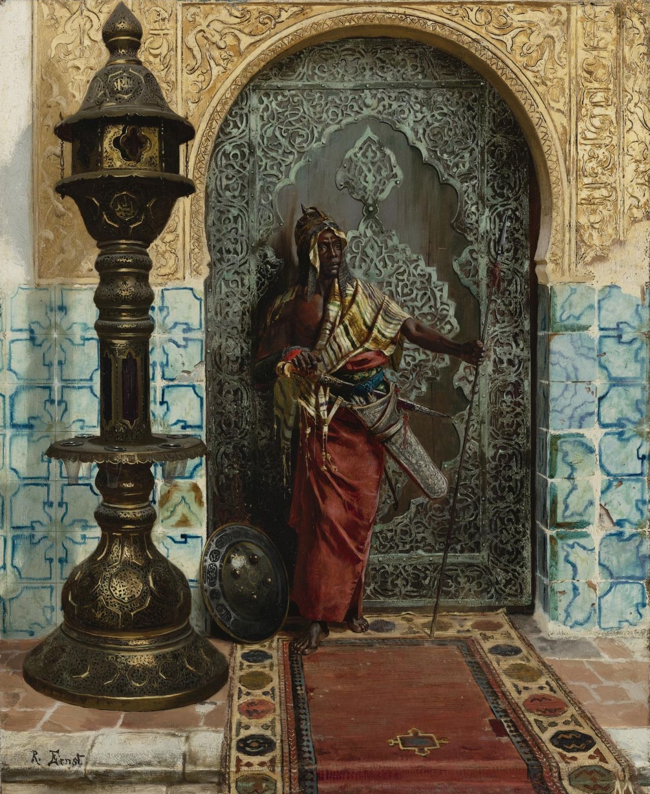 1280x1565 Nubian Guard, Rudolph Ernst Look Jade, Paintings - The Moors Nubian Painting