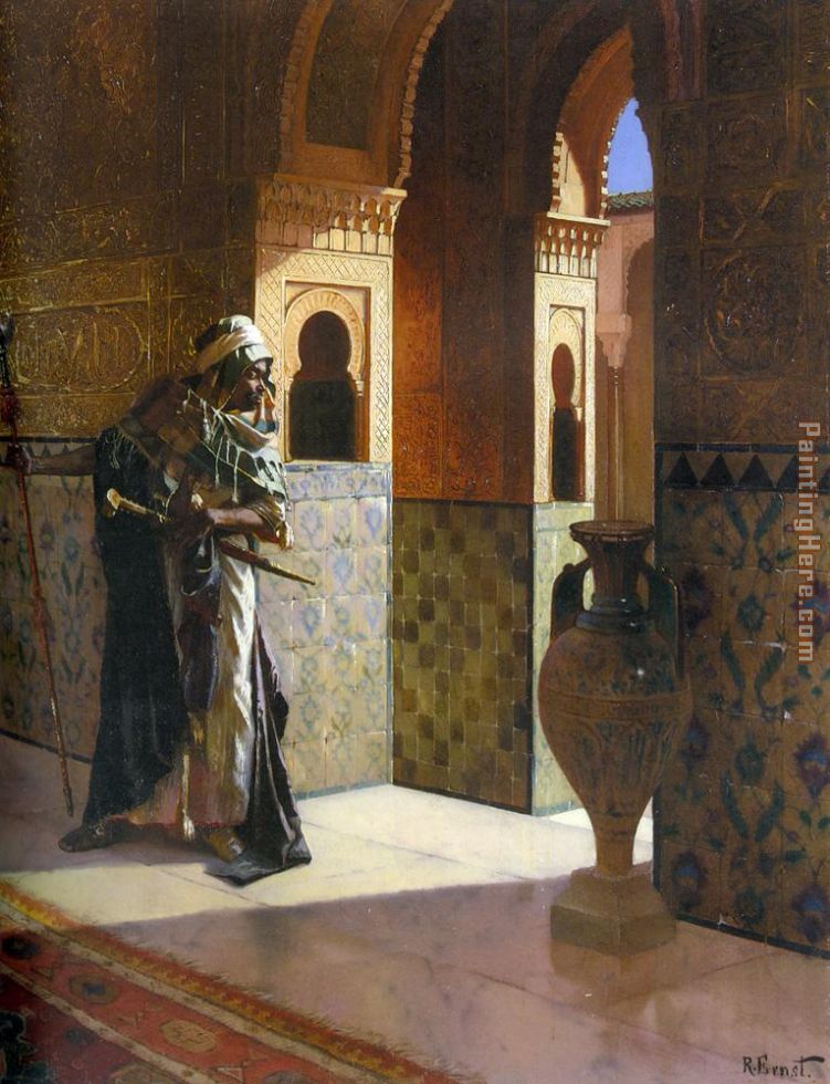 751x980 Rudolf Ernst The Moorish Guard Art Painting For Sale - The Moors Nubian Painting