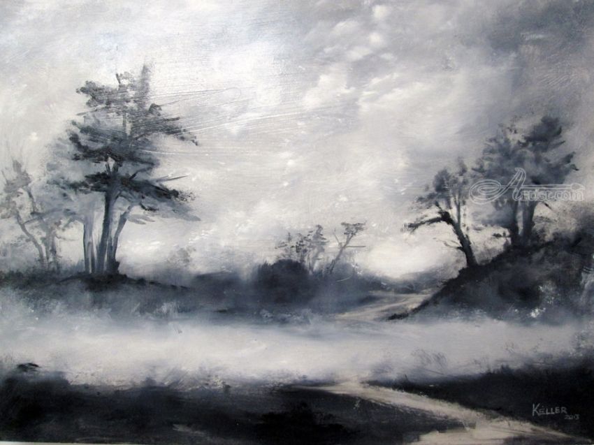 850x637 Fog Over The Moors Paintings By Stephen Keller - The Moors Painting