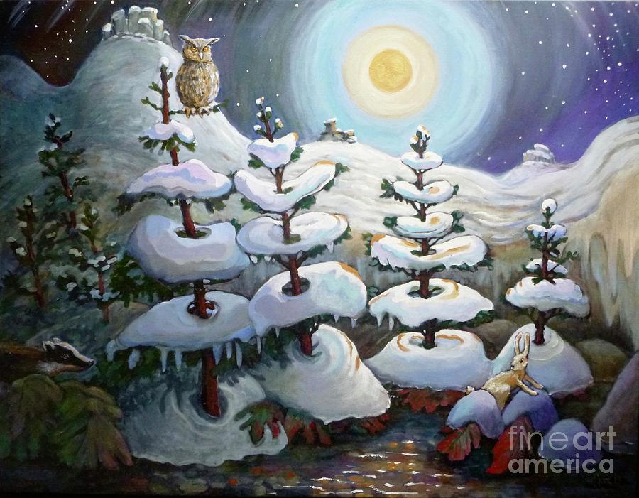 900x701 Snow On The Moors Painting By Barbara De Mora - The Moors Painting