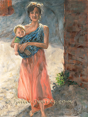 377x500 Julia Swartz Fine Art Gallery Morning Walk - The Morning Walk Painting