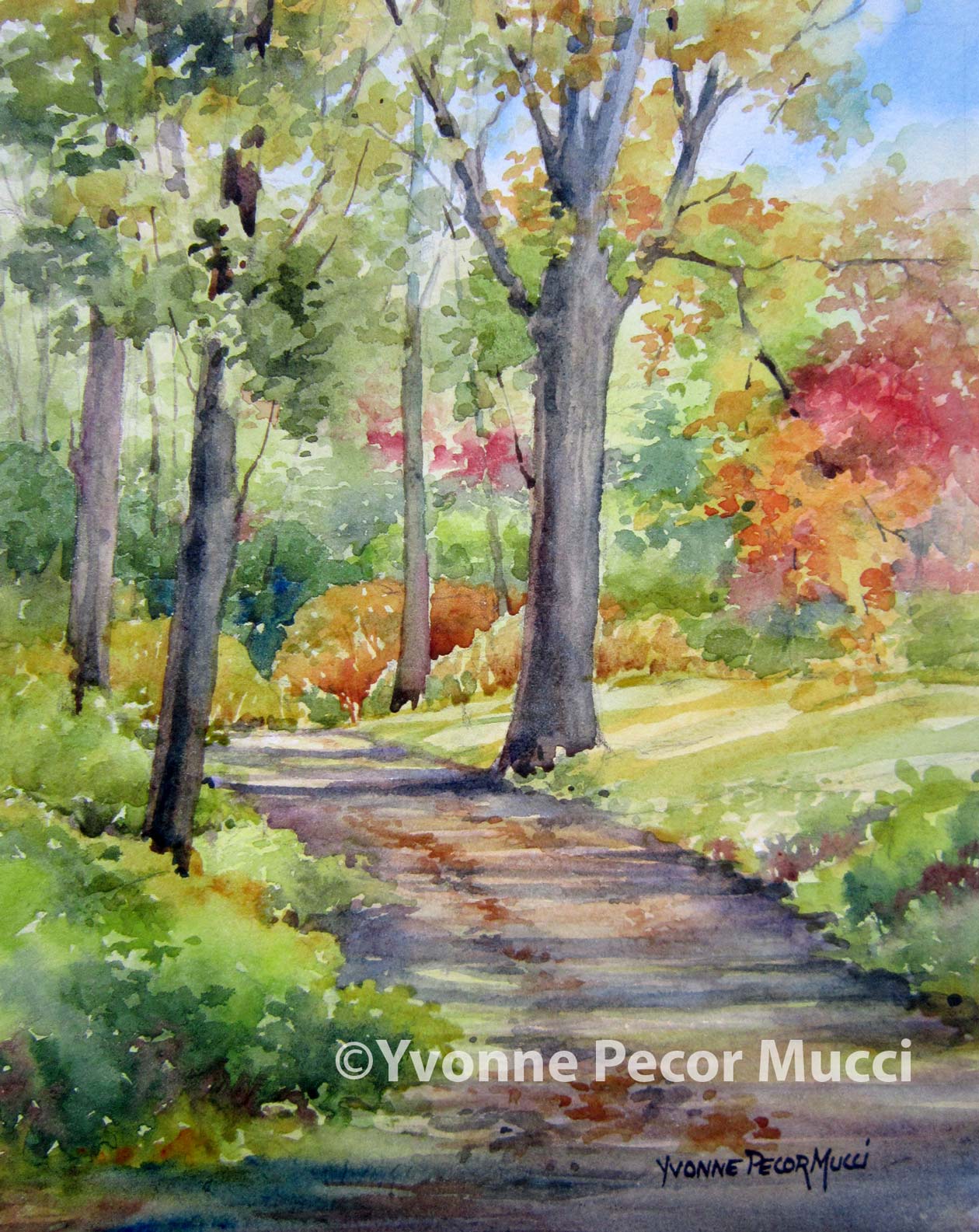 1260x1585 Morning Walk Watercolor Yvonne Pecor Mucci - The Morning Walk Painting