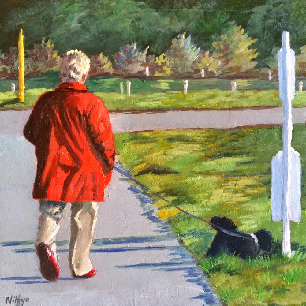 1000x1000 Nithya Swaminathan - The Morning Walk Painting