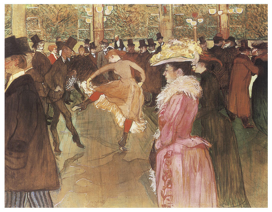 900x703 Ball At The Moulin Rouge Painting By Henri De Toulouse Lautrec - The Moulin Rouge Painting