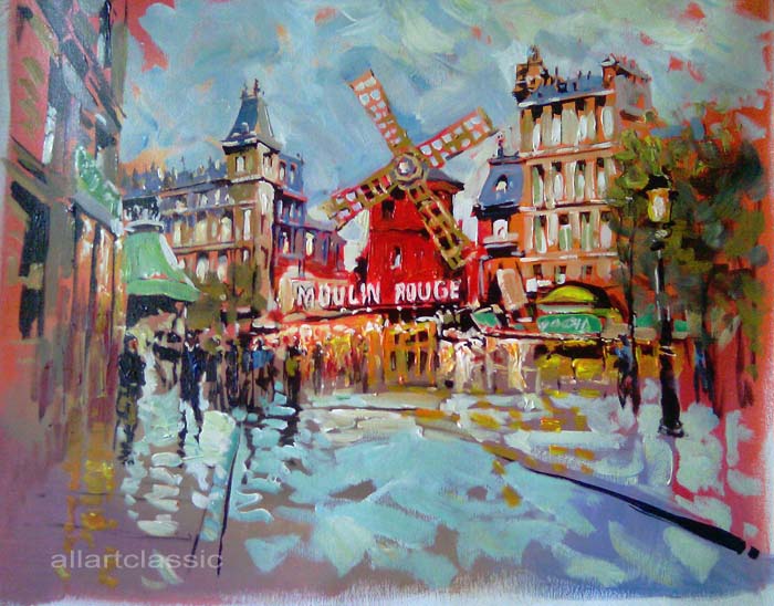 700x548 Art Reproductions And Original Oil Paintings Landscapes, Painting - The Moulin Rouge Painting