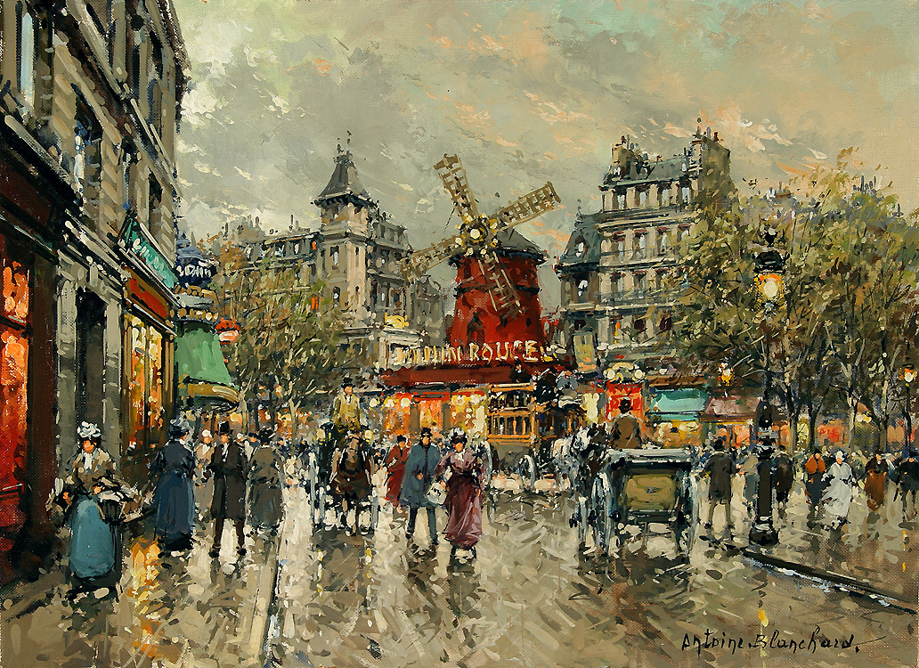 1032x750t The Moulin Rouge Painting Le Moulin Rouge Place Blanche - The Moulin Rouge Painting