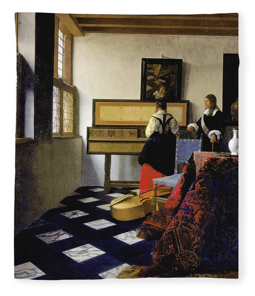 860x1000 Lady At The Virginal With A Gentleman The Music Lesson Fleece - The Music Lesson Painting