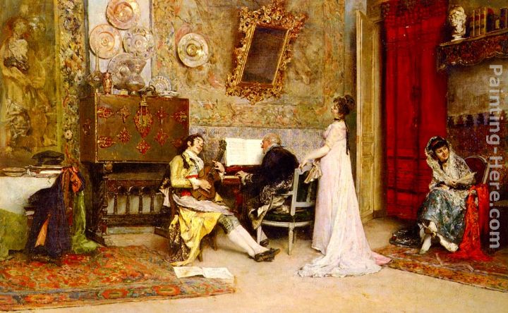 720x444 Raimundo De Madrazo Y Garreta The Music Lesson Painting Anysize 50 - The Music Lesson Painting
