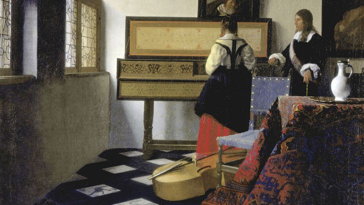 727x409 The Music Lesson' By Vermeer - The Music Lesson Painting