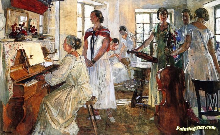 720x444 The Music Lesson Artwork By Lucien Simon Oil Painting Amp Art Prints - The Music Lesson Painting